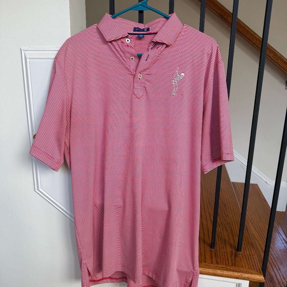 Stitch Golf Polo Red White M/L